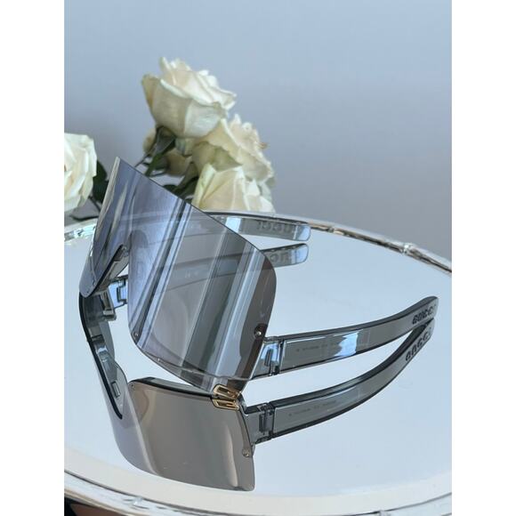 NEW Gucci GG1631S Silver Mirror Mask Shield Sunglasses - Picture 5 of 8